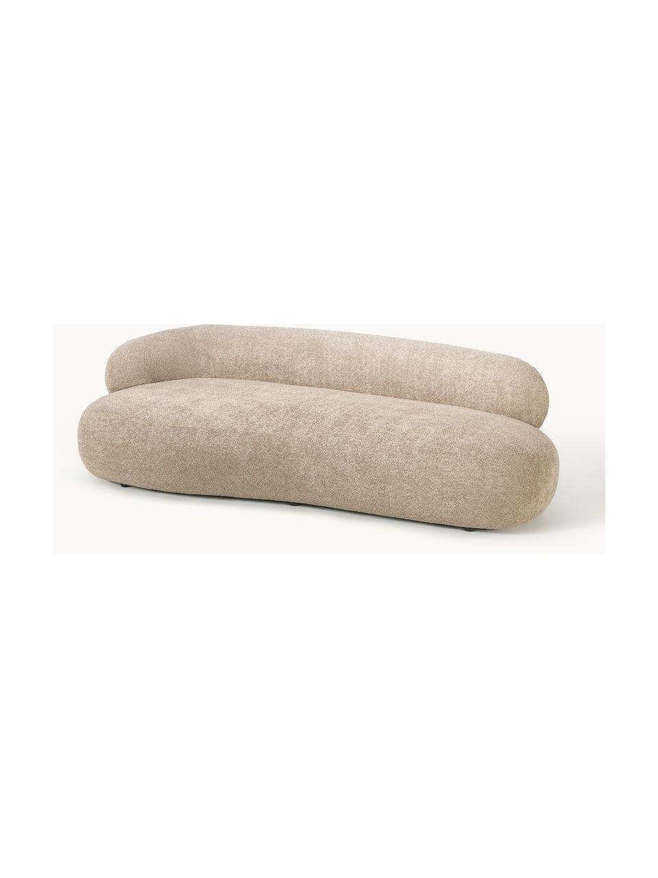 Divano 3 posti in teddy bouclé Alba, Rivestimento: 100% poliestere Il rivest, Struttura: legno massiccio di abete,, Piedini: plastica Questo prodotto , Teddy-bouclé beige, Larg. 235 x Prof. 114 cm, schienale a sinistra