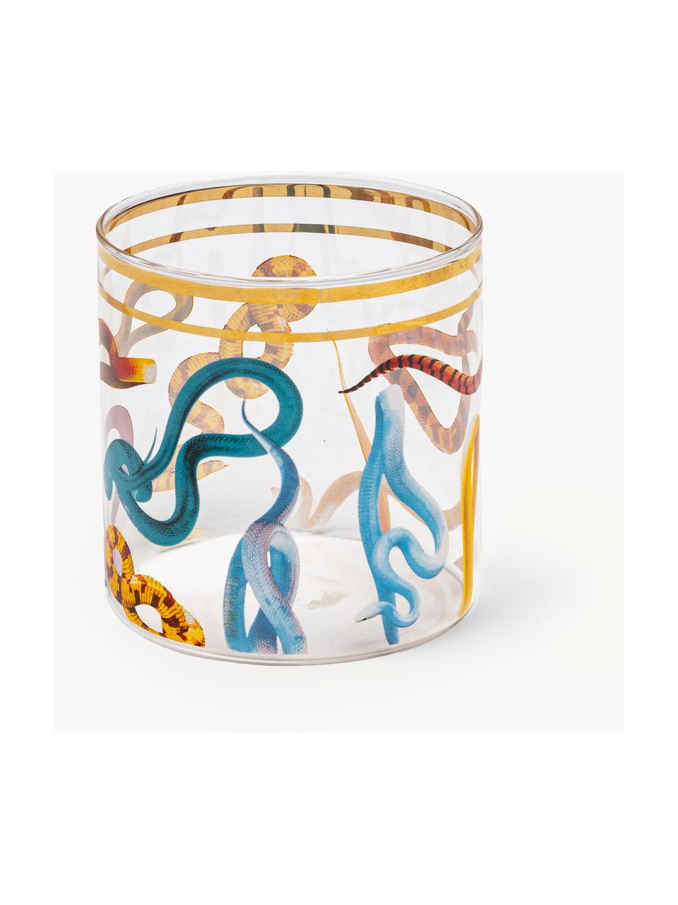 Wasserglas Snakes, Dekor: Gold Entdecke die Vielsei, Snakes, Ø 8 x H 9 cm, 370 ml