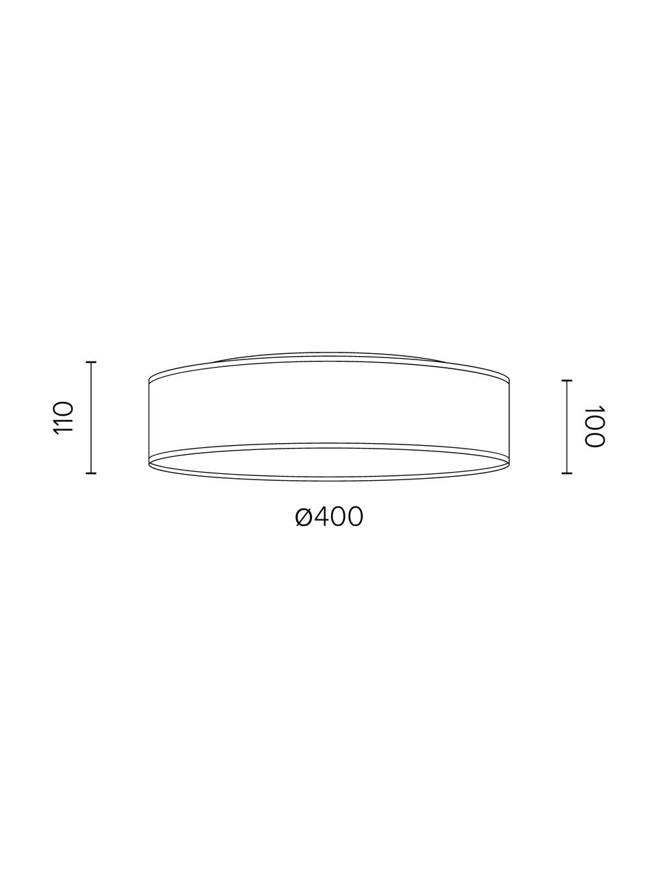 Lampa sufitowa z drewna Ocho, Drewno naturalne, biały, Ø 40 x W 11 cm