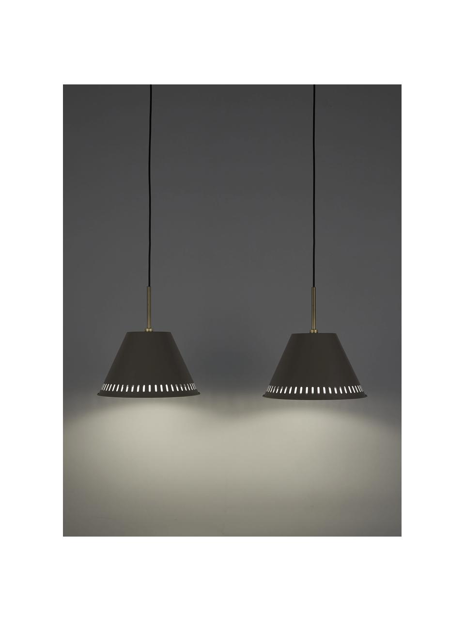 Lampa wisząca w stylu retro Pine, Szary, odcienie mosiężnego, S 60 x W 31 cm
