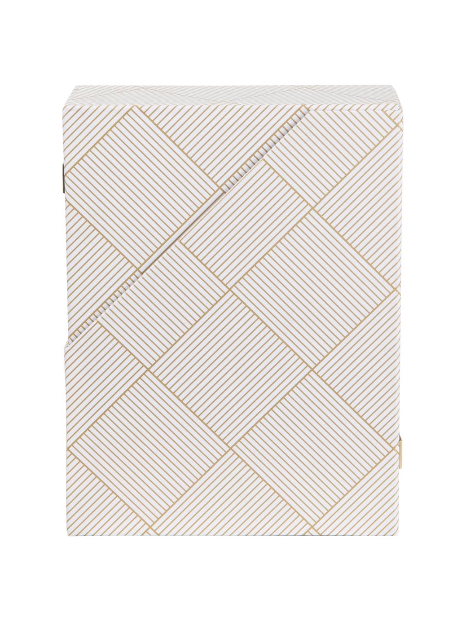 Archivador Viola, 2 uds., Canvas, cartón rígido, Blanco Off White, dorado, An 10 x F 25 cm