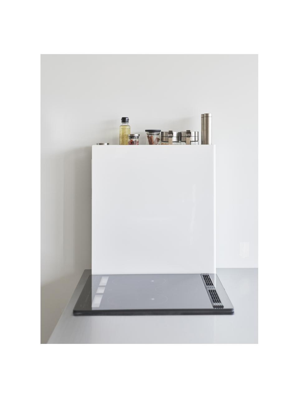 Ripiano estraibile da cucina in metallo Tower, Acciaio rivestito, Bianco lucido, Larg. 13 x Alt. 53 cm