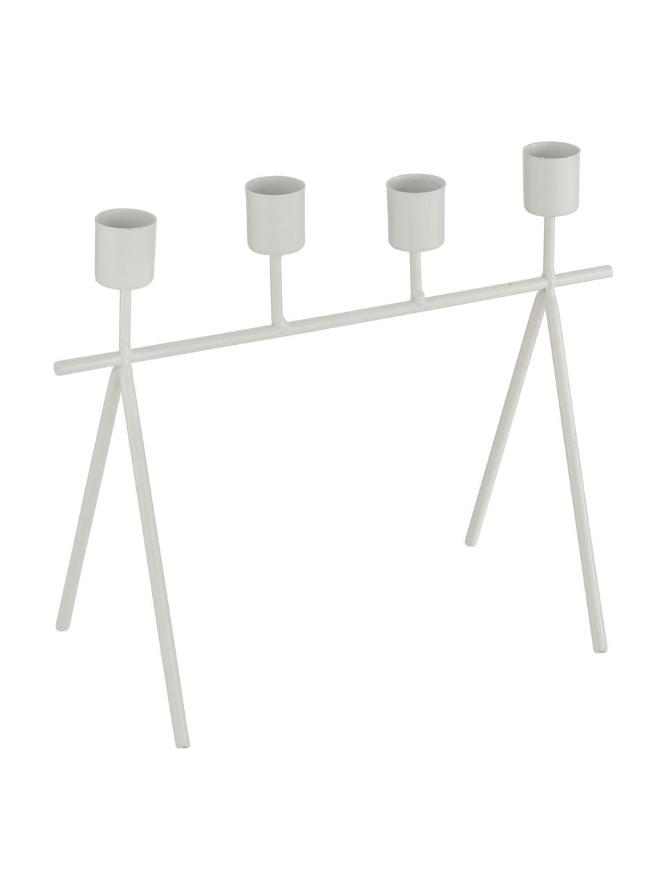 Candelabro Refine, Metallo rivestito, Bianco, Larg. 26 x Alt. 21 cm