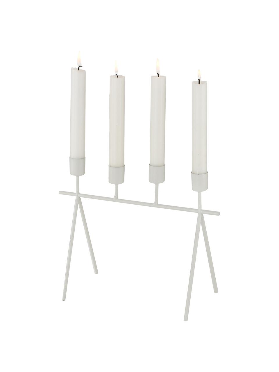 Candelabro Refine, Metallo rivestito, Bianco, Larg. 26 x Alt. 21 cm