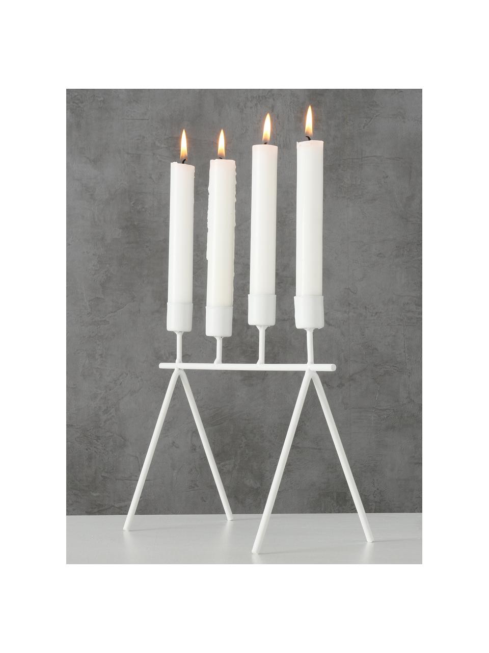 Candelabro Refine, Metal recubierto, Blanco, An 26 x Al 21 cm