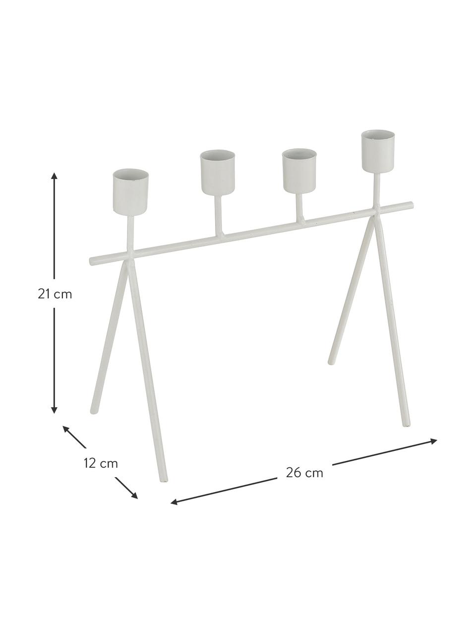 Bougeoir blanc Refine, Métal, enduit, Blanc, larg. 26 x haut. 21 cm