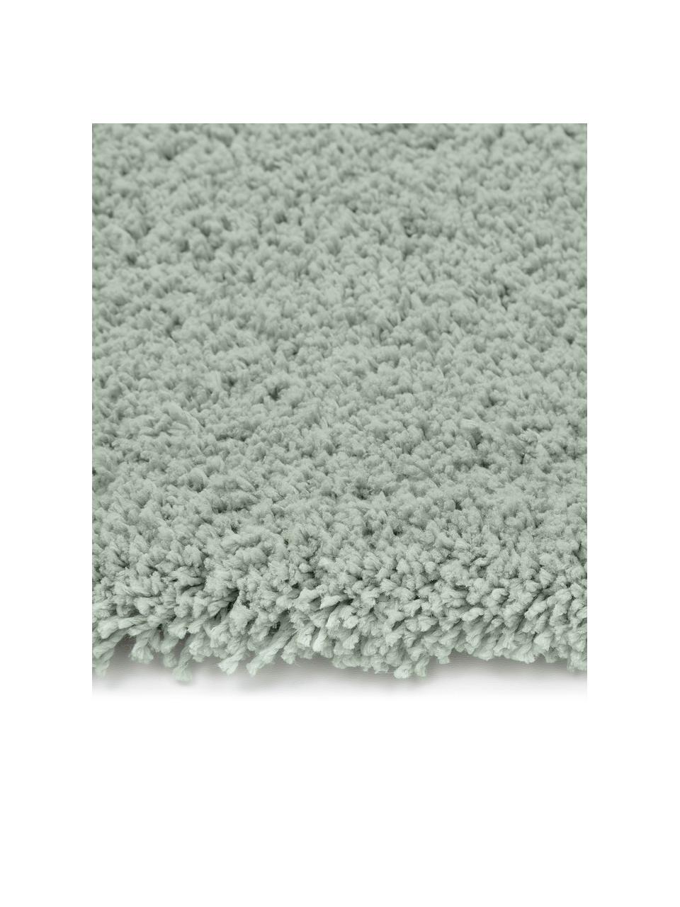 Flauschiger runder Hochflor-Teppich Leighton in Mintgrün, Flor: Mikrofaser (100% Polyeste, Mintgrün, Ø 120 cm (Größe S)