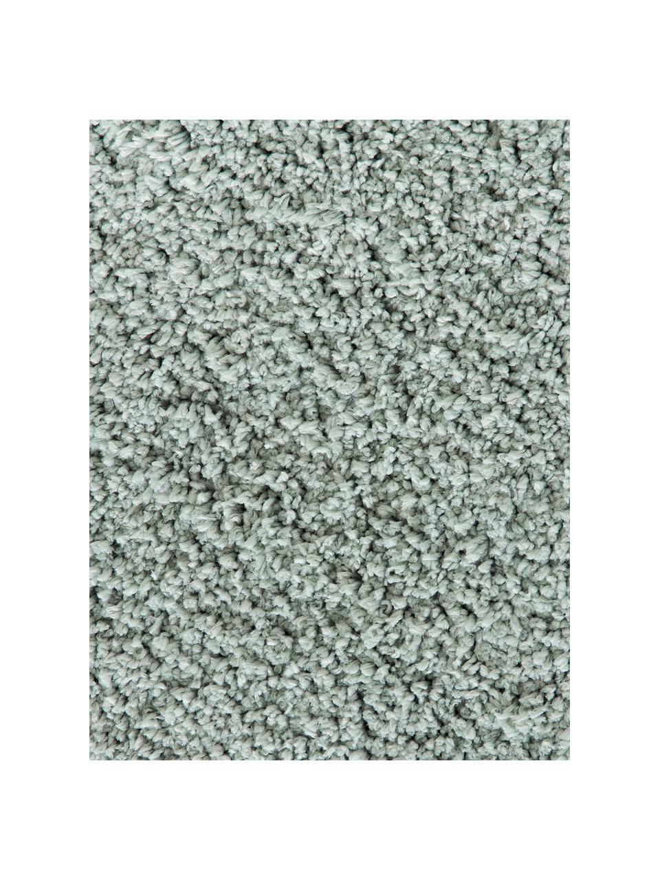 Flauschiger runder Hochflor-Teppich Leighton, Flor: Mikrofaser (100% Polyeste, Salbeigrün, Ø 120 cm (Größe S)