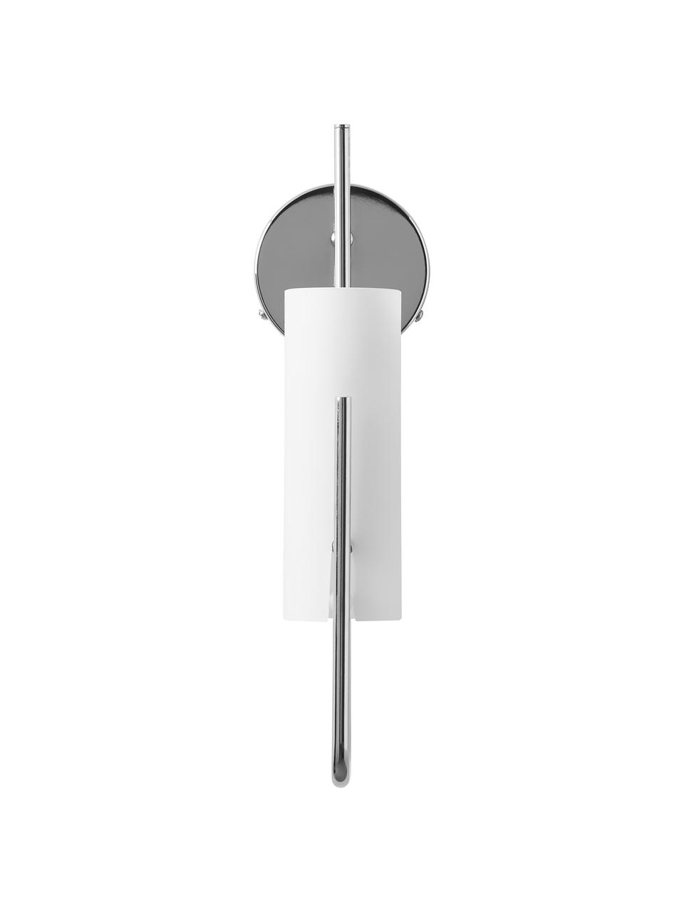 Wandleuchte Vivian, Lampenschirm: Opalglas, Silberfarben, B 13 x H 36 cm