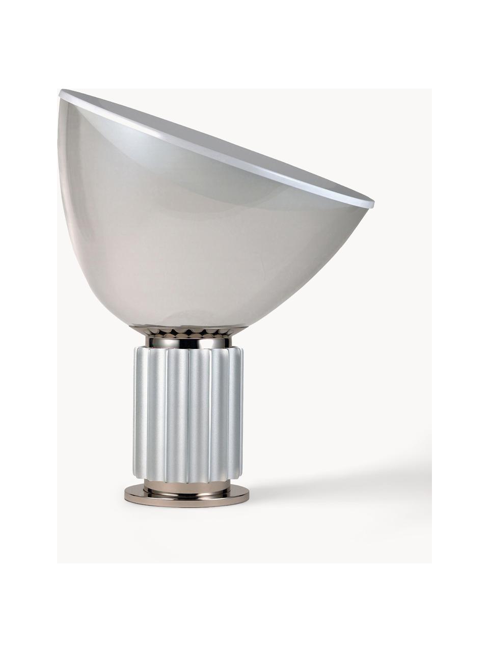 Dimbare LED tafellamp Taccia, Lampenkap: kunststof, Zilverkleurig, transparant, Ø 50 x H 65 cm