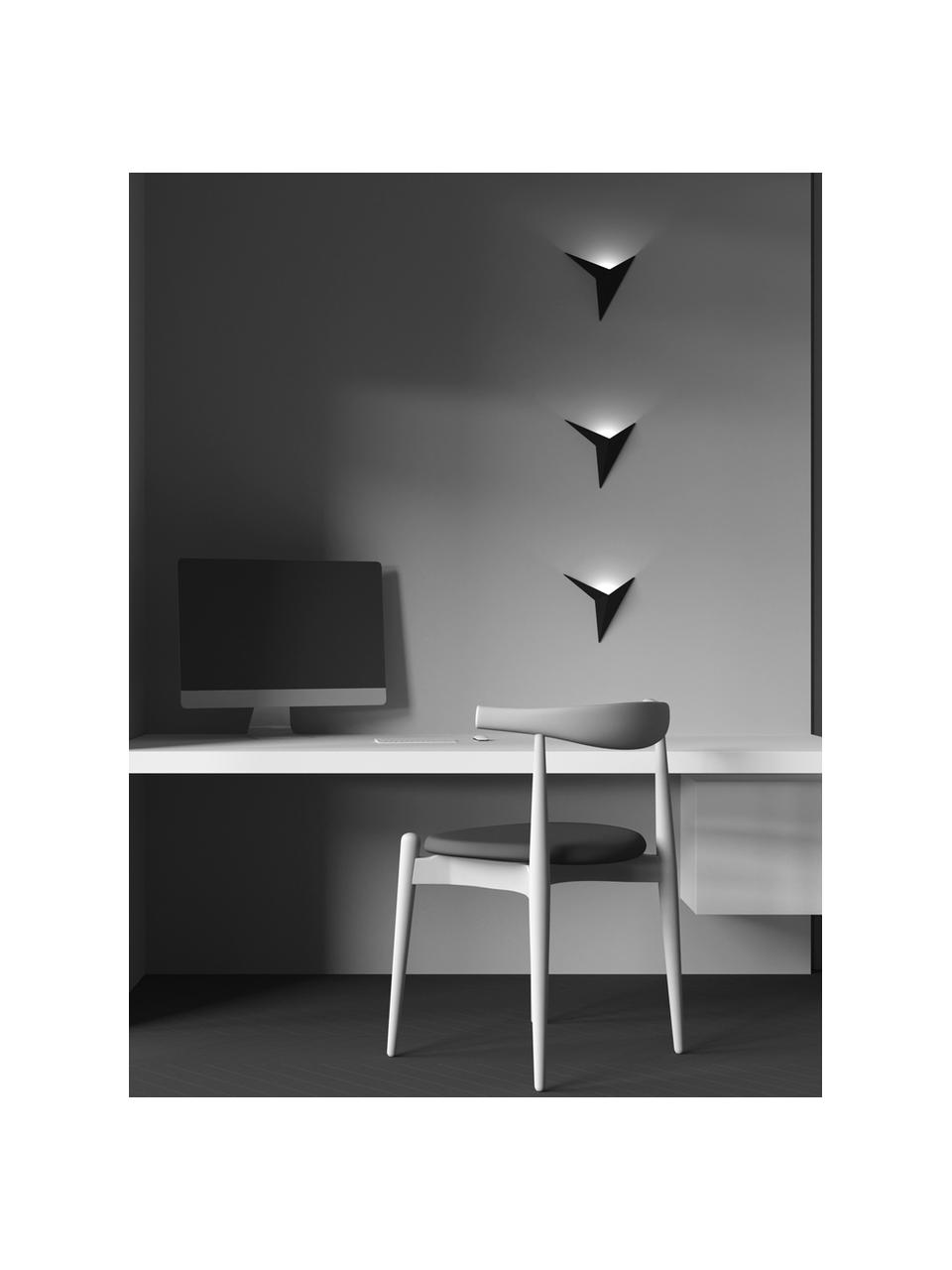 Applique murale LED Trame, Noir, larg. 25 x haut. 21 cm