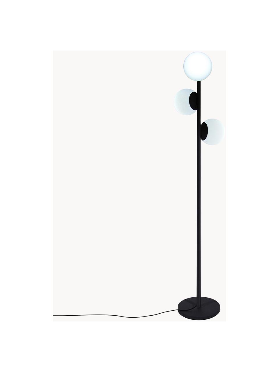 Lámpara de pie regulable para exterior Globy, con enchufe, Cable: plástico, Negro, blanco, Ø 42 x Al 175 cm