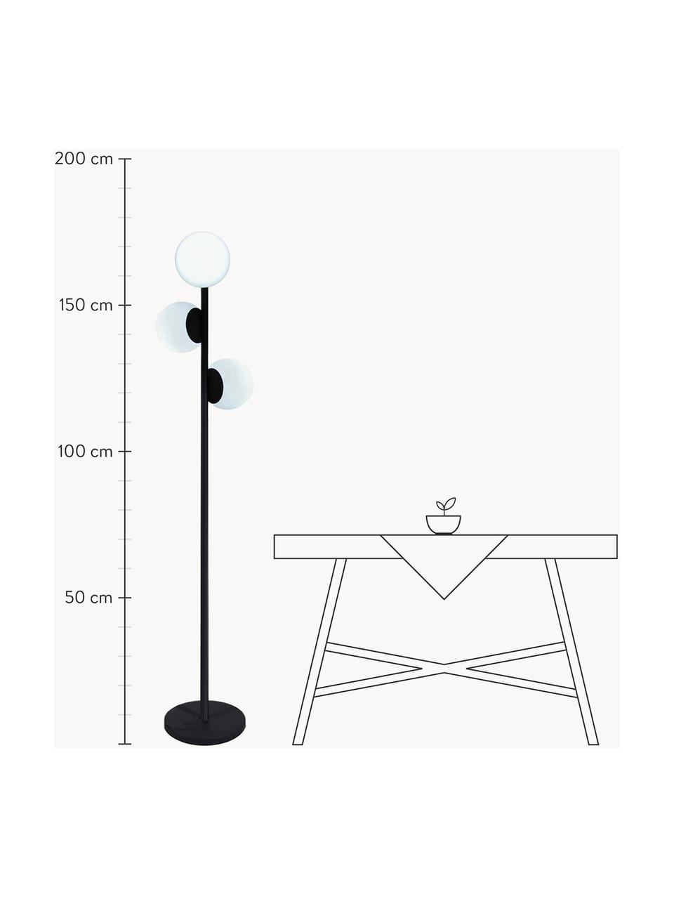 Dimmbare Outdoor-Stehlampe Globy mit Stecker, Schwarz, Weiss, Ø 42 x H 175 cm