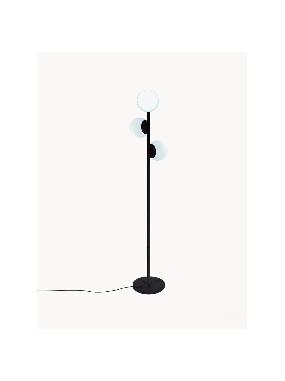 Lámpara de pie regulable para exterior Globy, con enchufe, Cable: plástico, Negro, blanco, Ø 42 x Al 175 cm