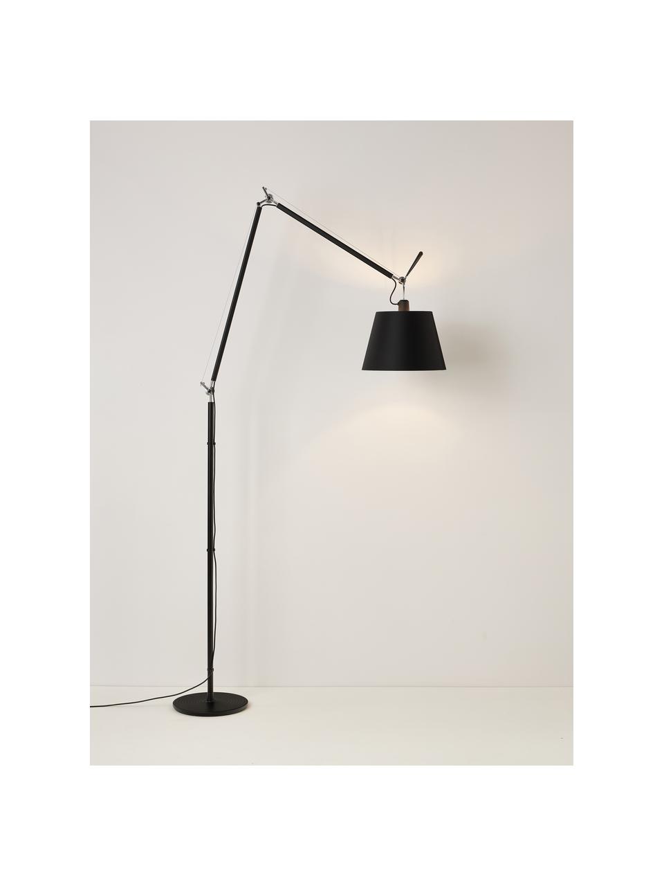 Leeslamp Tolomeo Mega, Lampenkap: textielstof, Frame: gecoat aluminium, Zwart, H 148 cm