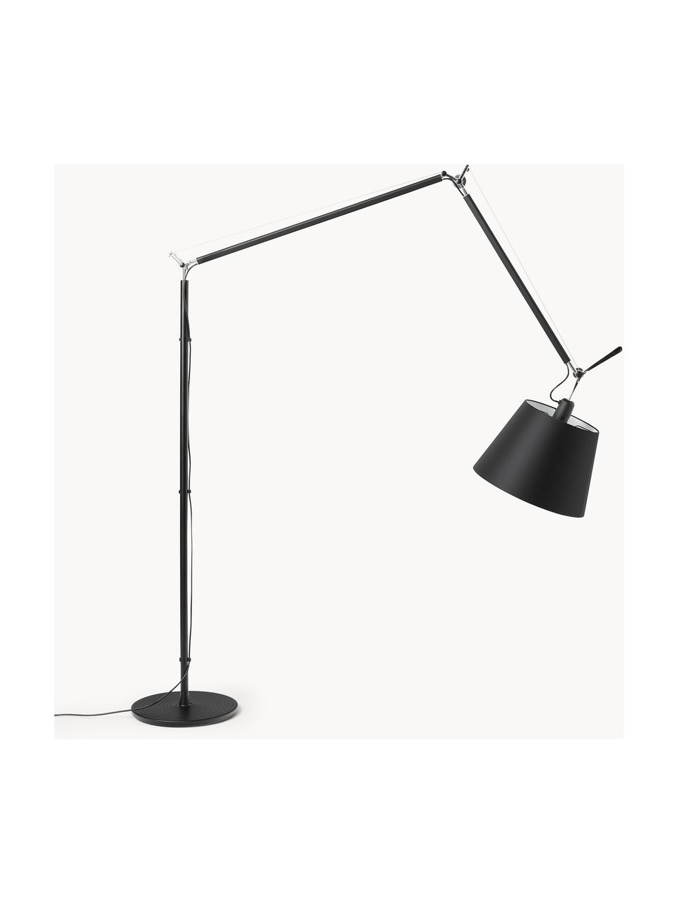 Lampa podłogowa Tolomeo Mega, Stelaż: aluminium powlekane, Czarny, W 148 cm