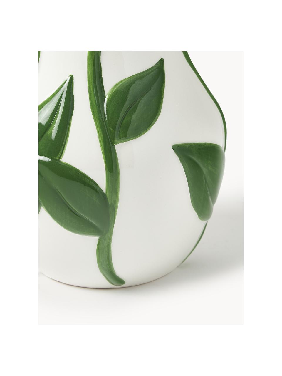 Vaso fatto a mano Tulip, alt. 31 cm, Dolomite, Viola, bianco latte, verde oliva, Ø 16 x Alt. 31 cm