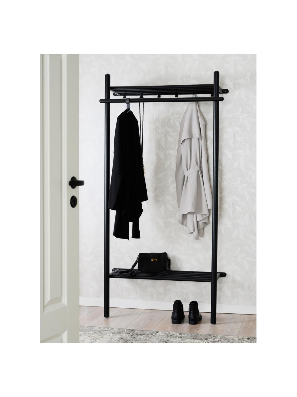 Perchero de pared en roble Milford, Negro, An 91 x Al 181 cm