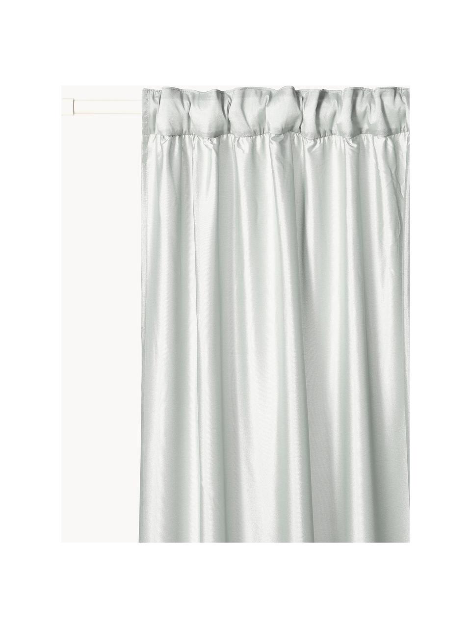 Cortinas opacas con multibanda Meaux, 2 uds., 100% poliéster, Gris claro, An 140 x L 250 cm