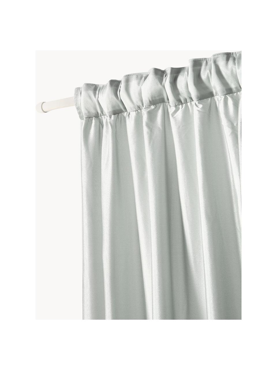 Ondoorzichtige gordijnen Meaux met multifunctionele tape, 2 stuks, 100% polyester, Lichtgrijs, B 140 x L 250 cm