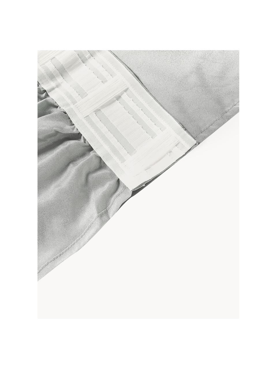 Blickdichte Vorhänge Meaux mit Multifunktionsband, 2 Stück, 100 % Polyester, Hellgrau, B 140 x L 250 cm