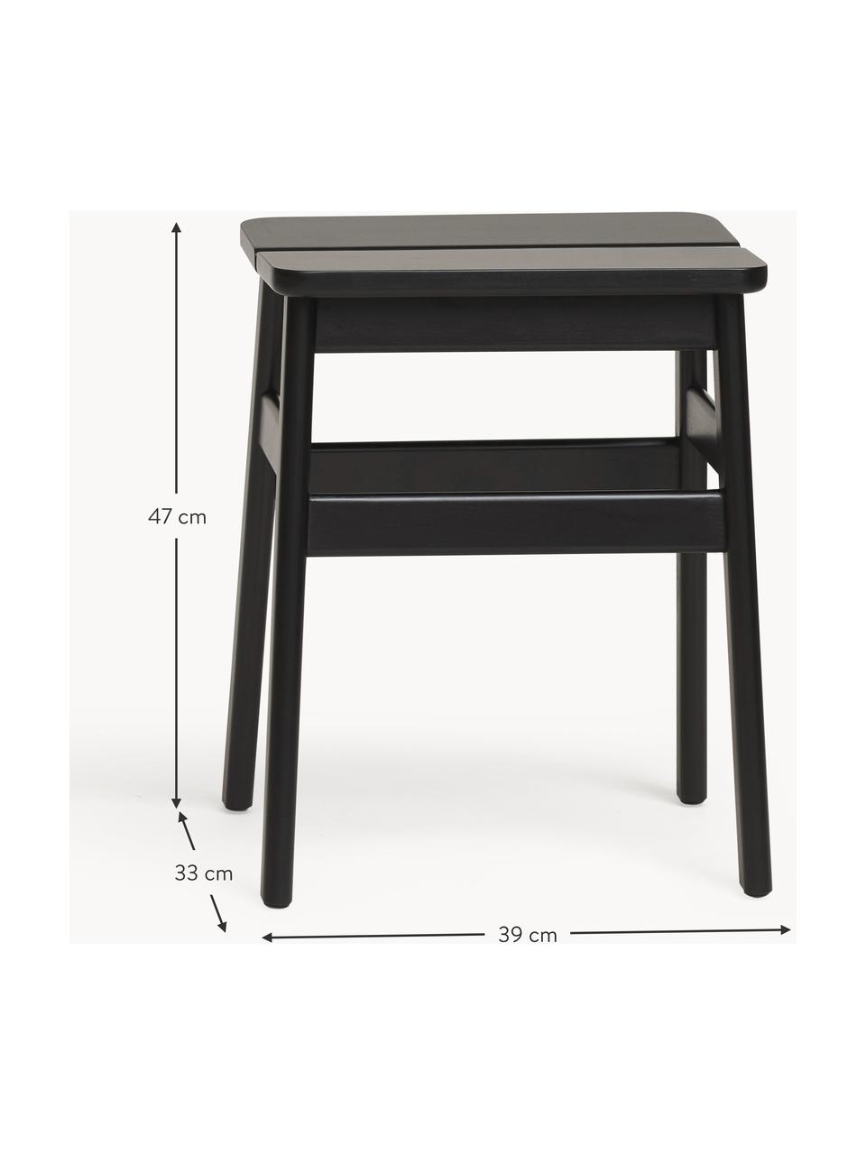 Stolička z bukového dřeva Angle, Bukové dřevo, Černá, Š 39 cm, V 47 cm
