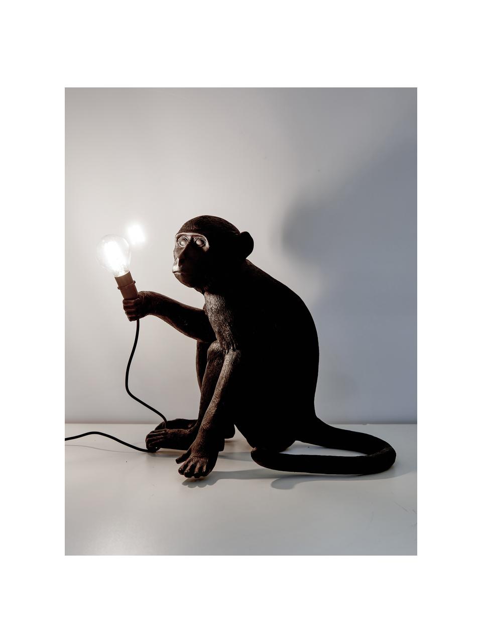 Design Außentischlampe Monkey mit Stecker, Leuchte: Kunstharz, Schwarz, 34 x 32 cm