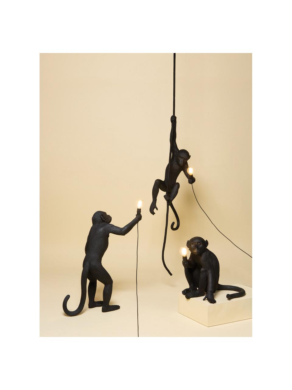 Design Aussentischlampe Monkey mit Stecker, Leuchte: Kunstharz, Schwarz, B 34 x H 32 cm