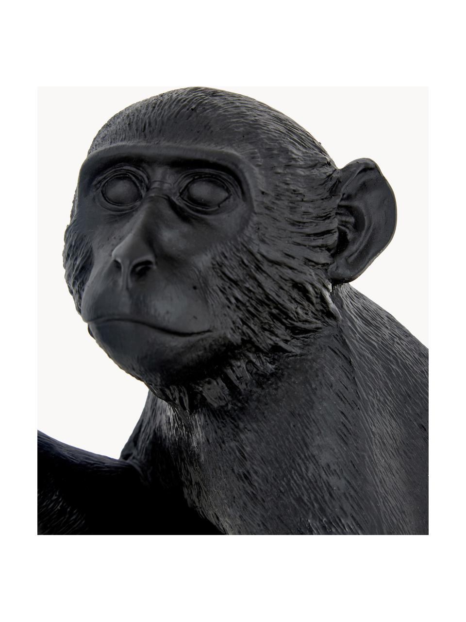 Design outdoor tafellamp Monkey met stekker, Lamp: kunsthars, Zwart, B 34 x H 32 cm