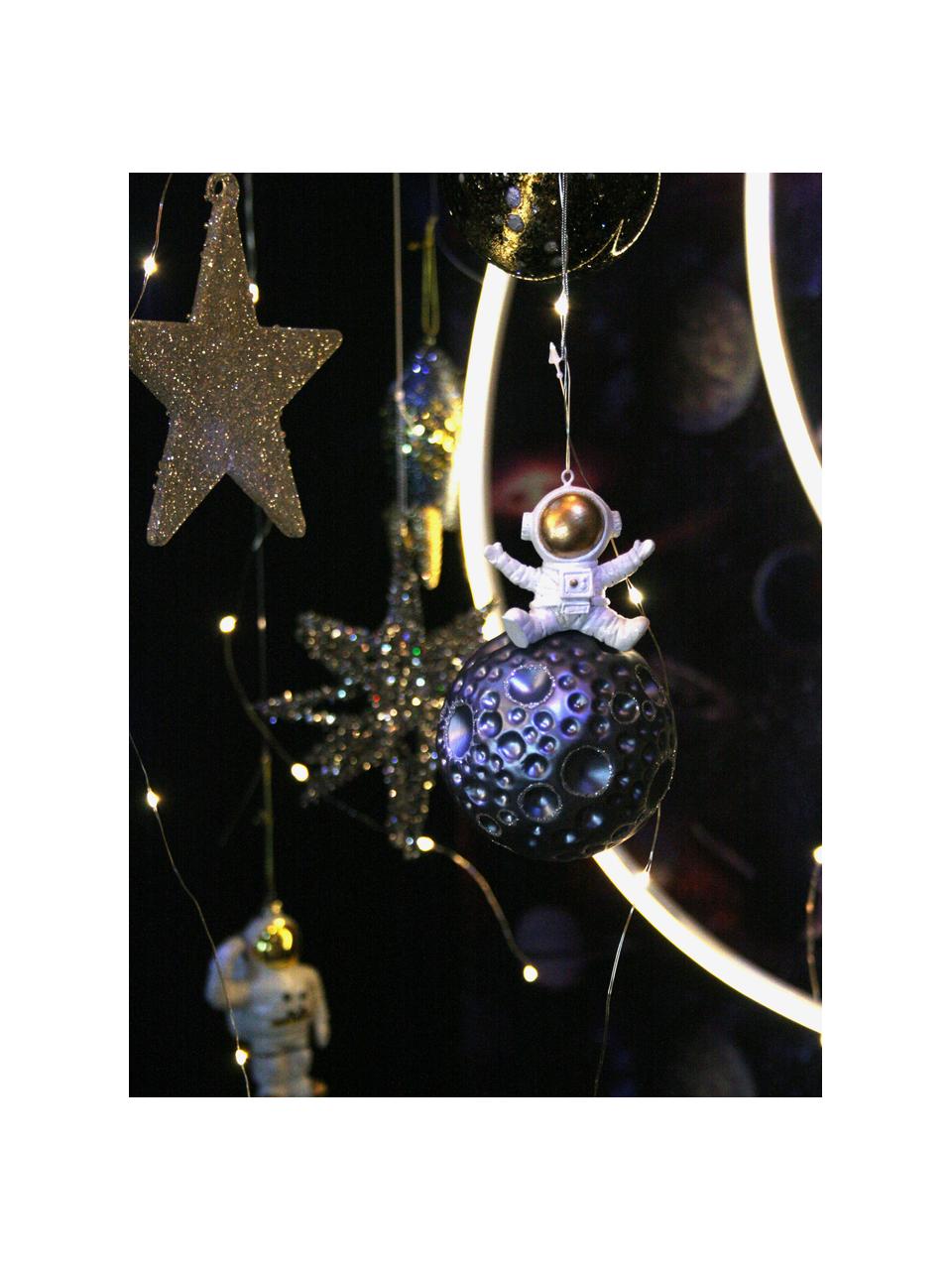 Set 2 ciondoli di Natale Silver Star, Vetro, Argentato, Larg. 10 x Alt. 10 cm