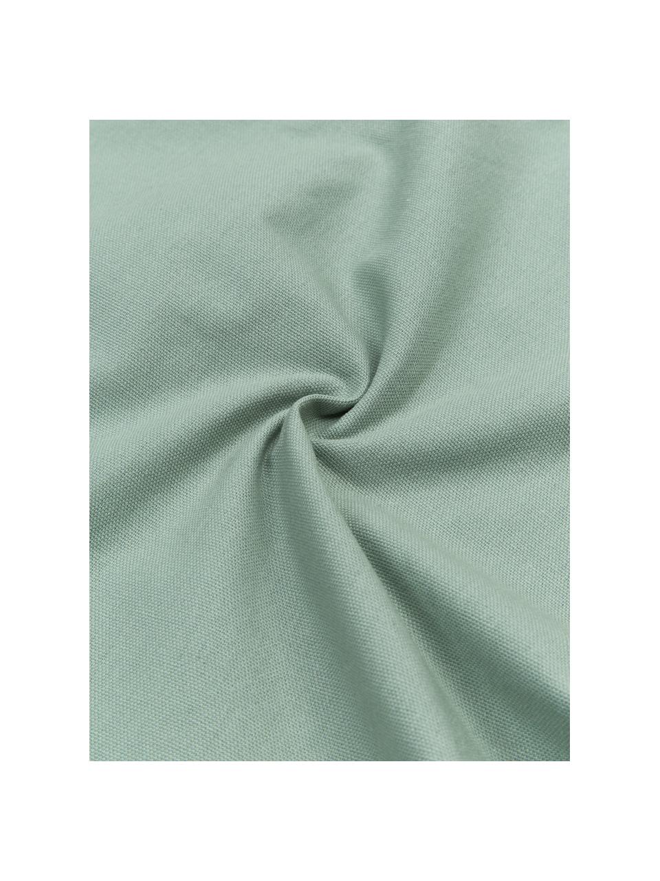 Federa arredo verde salvia con nappe Shylo, 100% cotone, Verde salvia, Larg. 40 x Lung. 40 cm