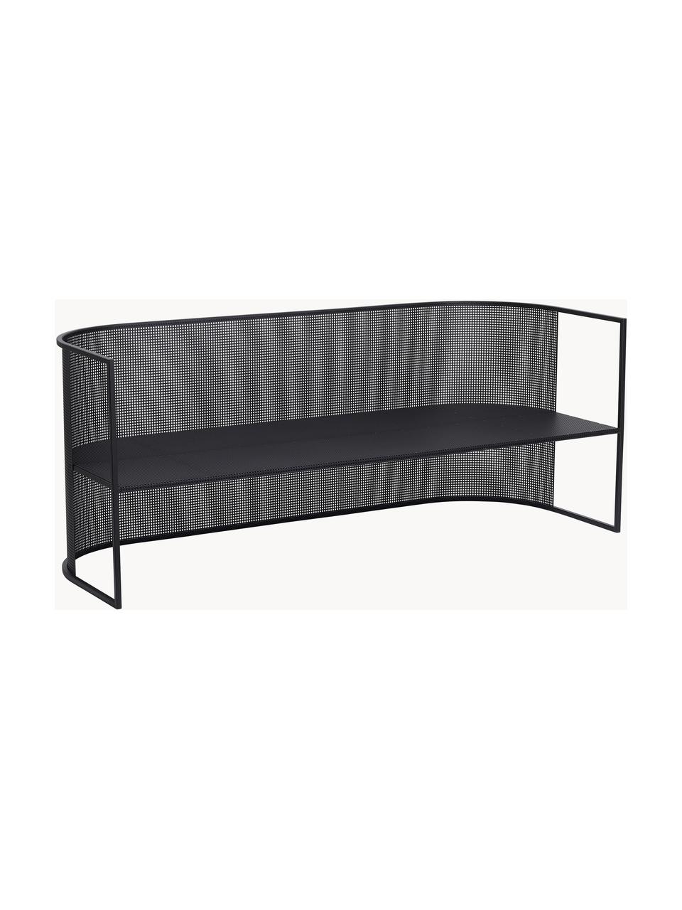 Divano lounge da giardino Bauhaus, Acciaio verniciato a polvere, Nero, Larg. 170 x Prof. 64 cm