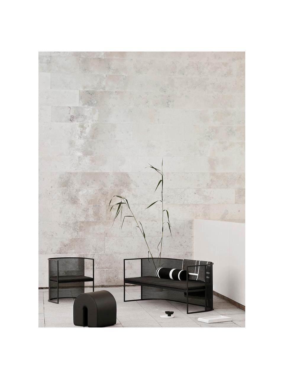 Canapé lounge de jardin Bauhaus, Acier, revêtement par poudre, Noir, larg. 170 x prof. 64 cm