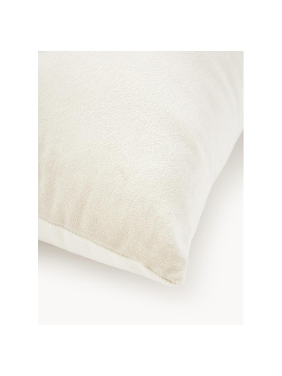 Coussin 30x30 en velours Tree, Blanc, vert, larg. 30 x long. 30 cm