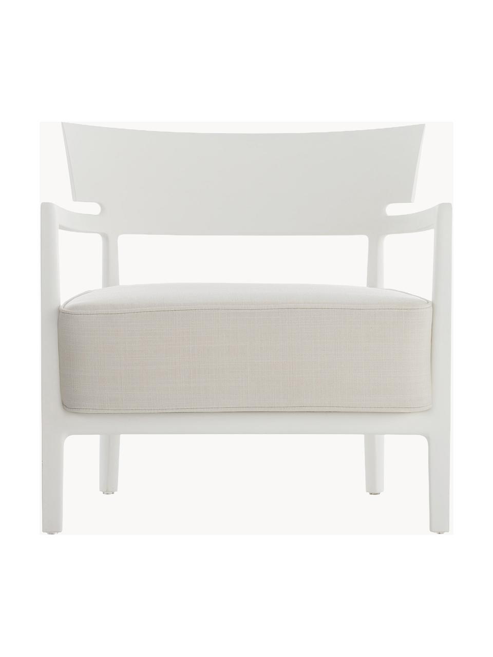 Sillón para exterior Cara, Tapizado: tejido Alta resistencia a, Estructura: policarbonato pintado, Tejido blanco Off White, blanco, An 68 x F 67 cm