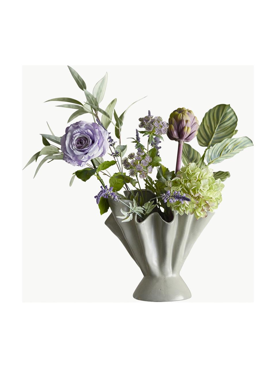 Bouquet de fleurs artificielles Whisper, Plastique, polyester, métal, Tons lilas et verts, multicolore, long. 80 cm