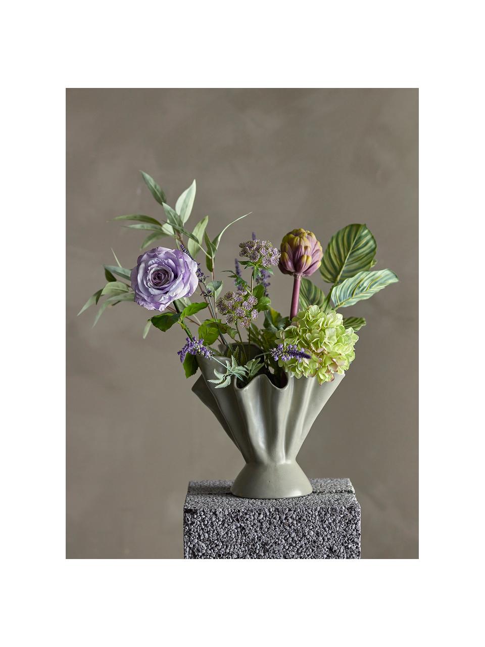 Bouquet de fleurs artificielles Whisper, Plastique, polyester, métal, Tons lilas et verts, multicolore, long. 80 cm