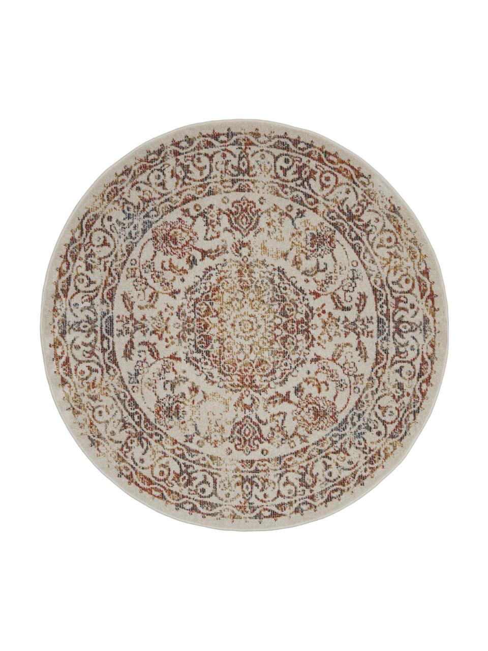 Tapis rond d'extérieur style vintage Dana, 100 % polypropylène, Multicolore, Ø 120 cm (taille S)