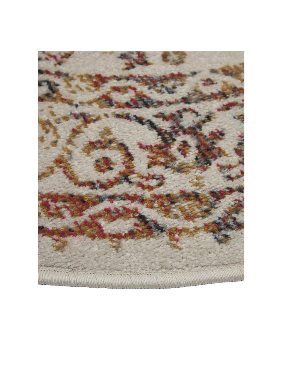 Tapis rond d'extérieur style vintage Dana, 100 % polypropylène, Multicolore, Ø 120 cm (taille S)