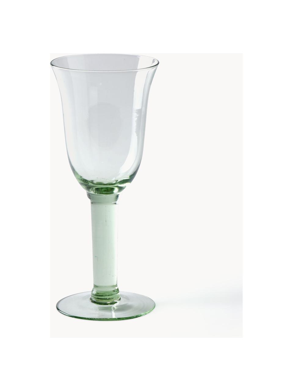 Mundgeblasene Weissweingläser Corsica, 6 Stück, Glas, Hellgrün, transparent, Ø 8 x H 19 cm, 350 ml