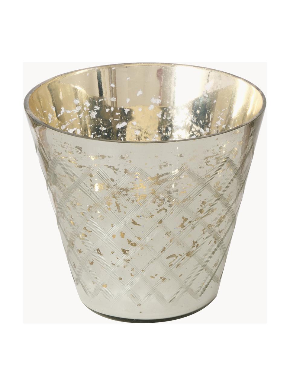 Komplet świeczników ze szkła Doren, 2 elem., Szkło lakierowane, Odcienie srebrnego, odcienie złotego, Komplet z różnymi rozmiarami