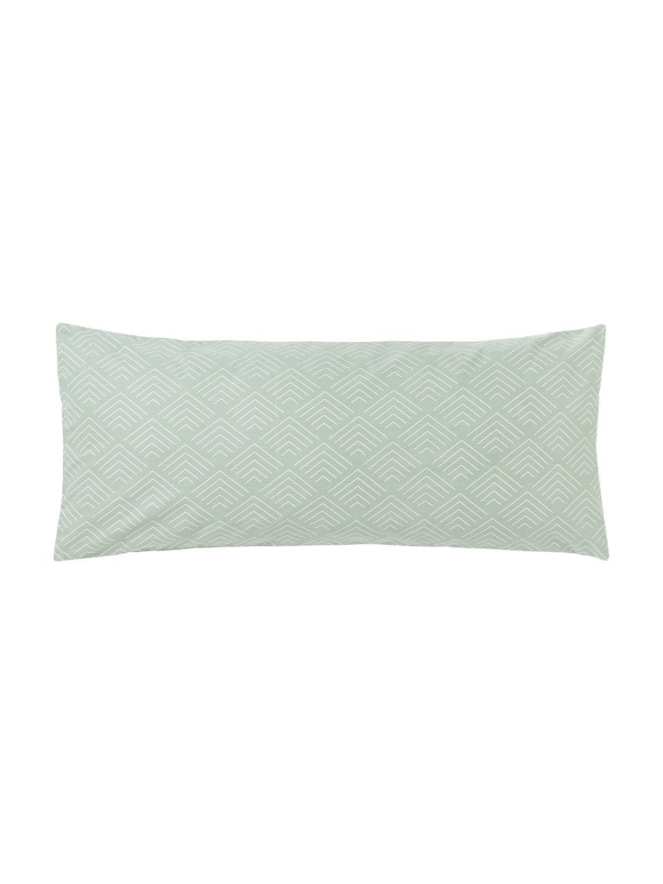 Funda de almohada estampada de algodón Milano, Verde salvia, An 45 x L 110 cm