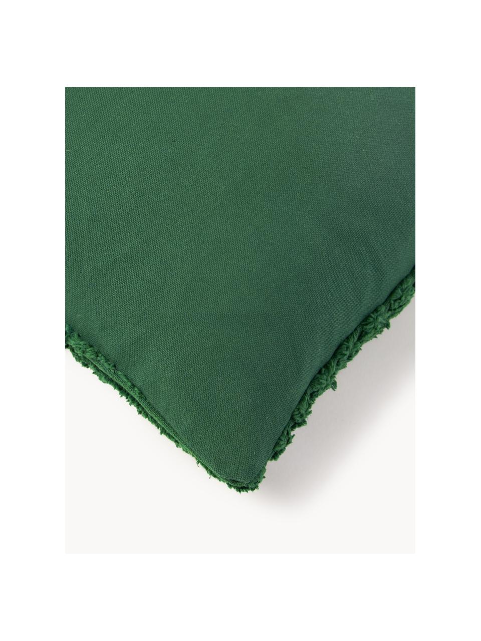 Funda de cojín de algodón Bell, 100% algodón, Verde oscuro, An 30 x L 50 cm