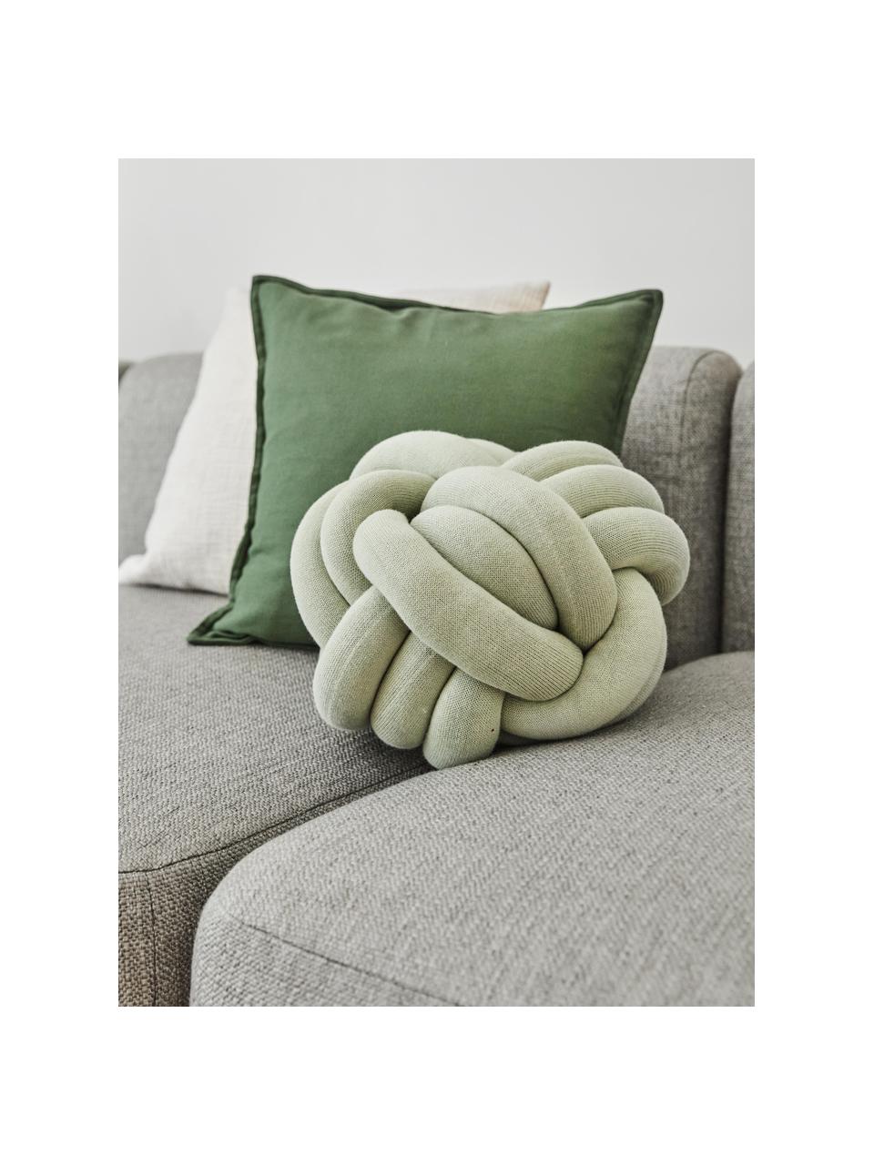 Cuscino annodato Twist, Verde salvia, Ø 30 cm