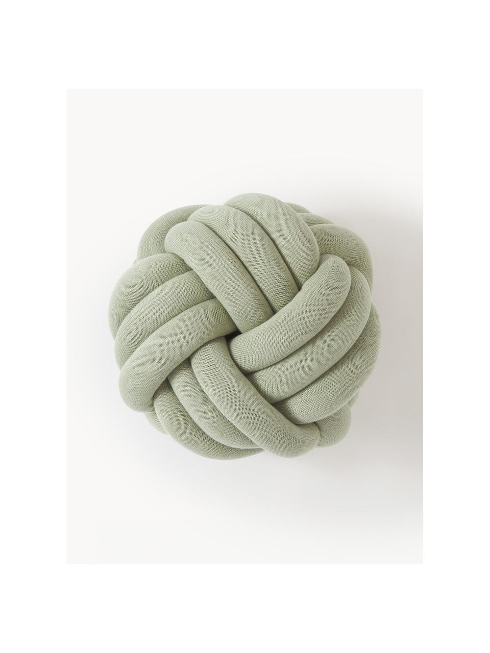 Puf nudo Twist, Funda: 100% algodón, Verde salvia, Ø 30 cm