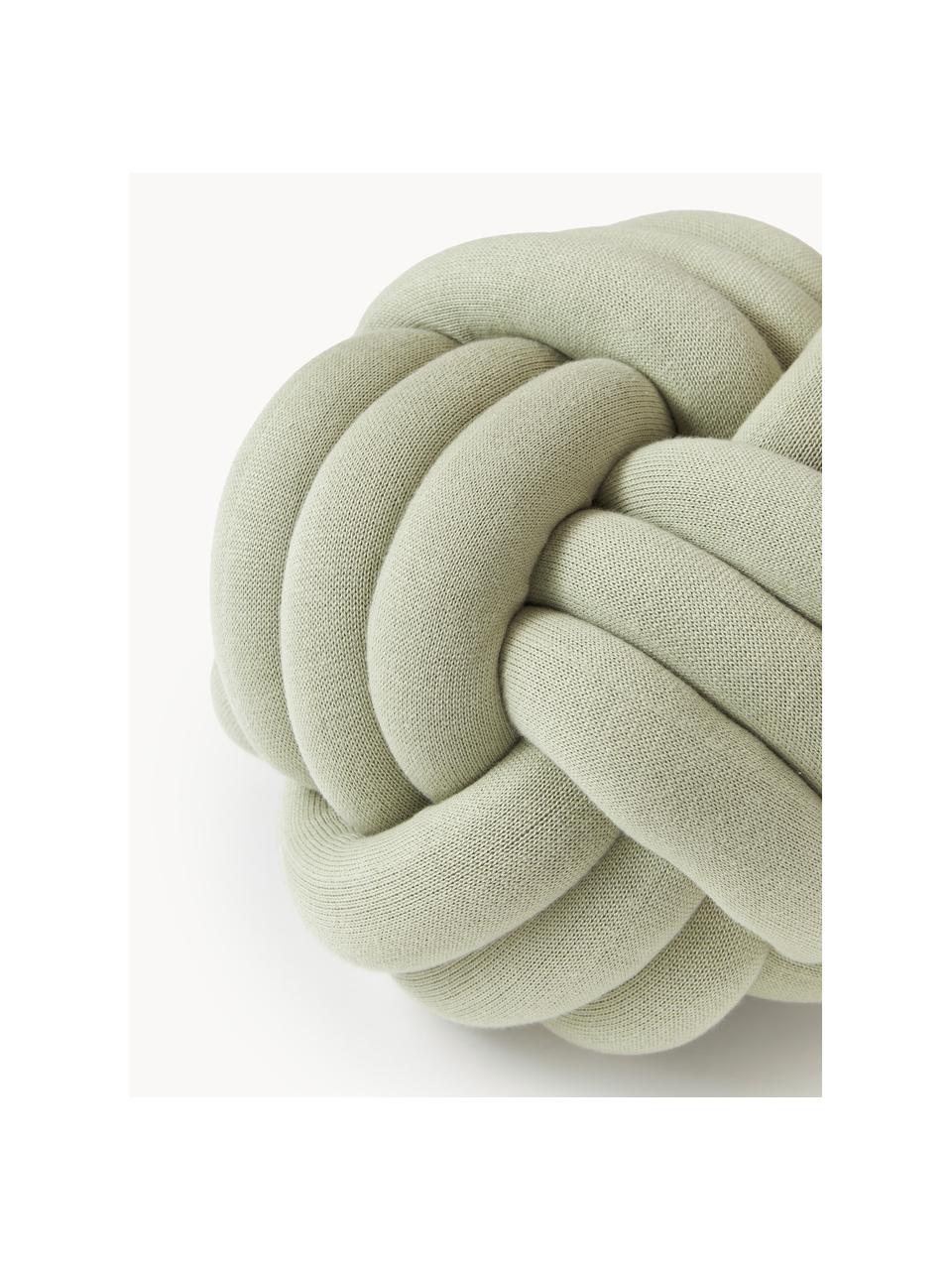 Puf nudo Twist, Funda: 100% algodón, Verde salvia, Ø 30 cm