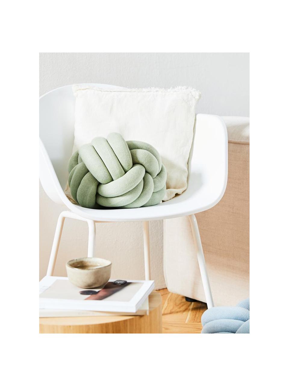 Coussin nœud Twist, Vert sauge, Ø 30 cm