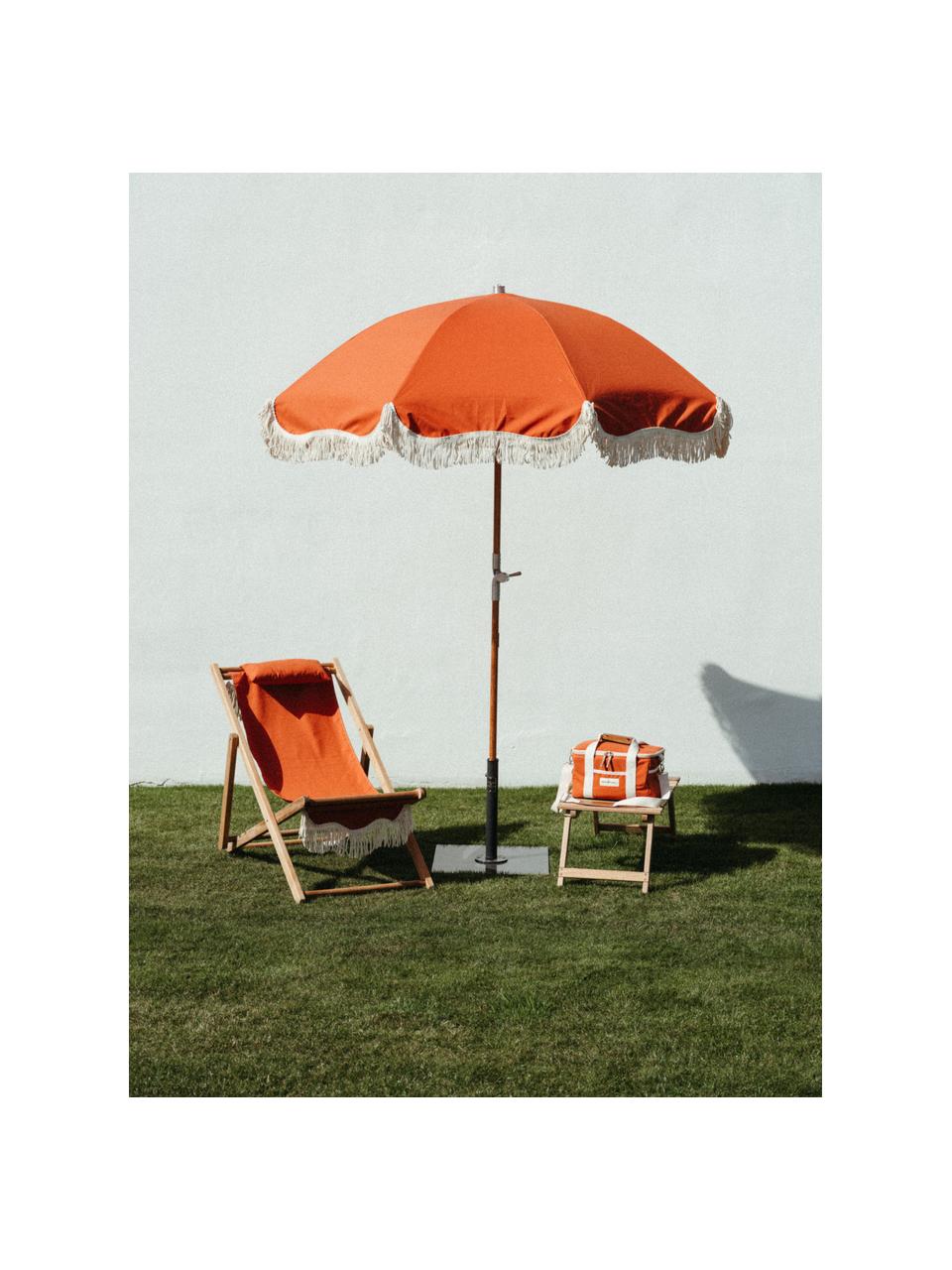 Skladacia stolička so strapcami Sling, Svetlé drevo, oranžová, Š 59 x V 79 cm