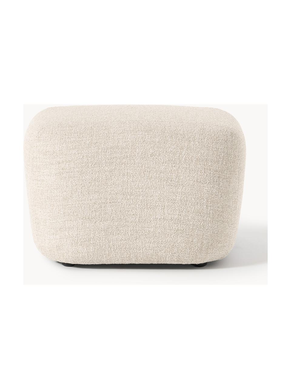 Pouf en bouclette Wolke, Bouclette beige clair, larg. 64 x haut. 41 cm