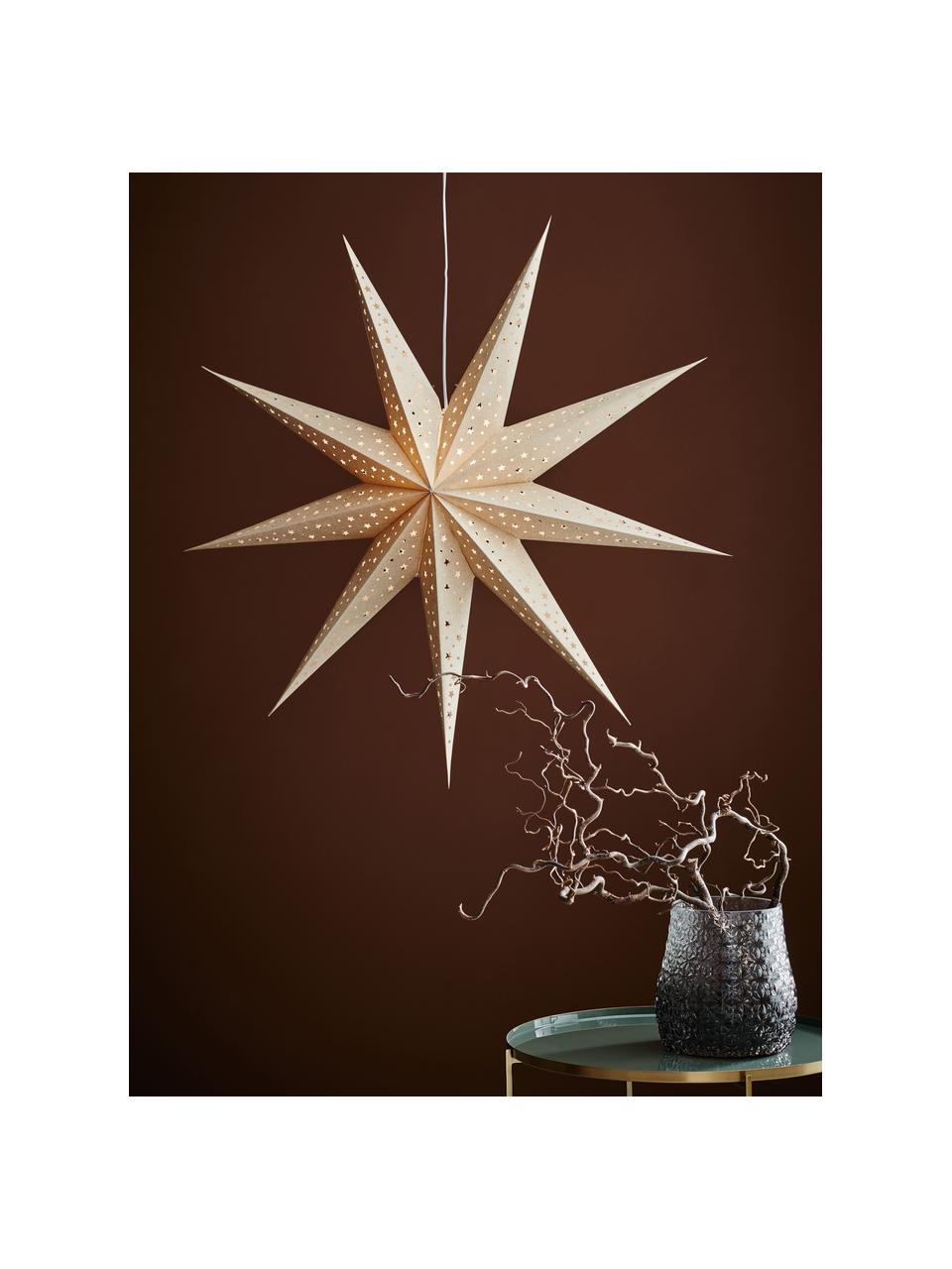 Lámpara estrella Solvalla, Cable: plástico, Dorado, Ø 100 x F 28 cm